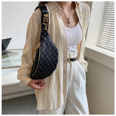 SYGA Pu Small Bag Foreign Style Fashion Shoulder Messenger Bag Light and Simple Ladies Chest Bag(Black)