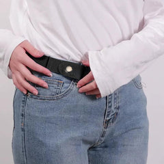SYGA Jeans Belt Elastic Women's Punch-Free Decoration buckle Style Lazy Belt