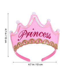 SYGA LED Flashing Happy Birthday Light Up Crowns Birthday Party Caps - Magenta