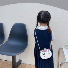 SYGA Children's Unicorn Sling Bag Small Mini Coin Bag Cartoon Backpack PU Leather Kitten Handbag for Toddlers Kids (Pink)