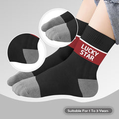 MOMISY 5 Pairs Baby Girl Boys Tube Socks Toddlers Infant Solid Color Boat Spring and Autumn Socks Stretch Baby Socks- Multicolor (Lucky Star, Small)