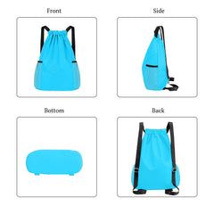 SYGA Drawstring Backpack for Gym, Yoga, Running, Swimming, Beach, Camping, Travel Bag Sports Fitness Club Student Training Bag(Sky Blue)