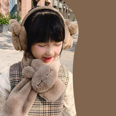 SYGA Children's Cute Grey Rabbit Style Winter Cold Protection Soft Earmuffs Suitable For 10 Years Above