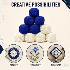 Crochet Cotton Thread Yarn Combo, 10 Rolls for Knitting, Crochet, Embroidery and Craft Making, Soft Decorative Thread for Handmade DIY Projects, Yellow & Green