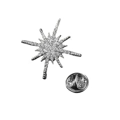 SYGA Men's Suit Chest Brooch Fashionable Rhinestone Decoration Diamond Clothing Accessories(Light Silver)