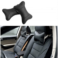 SYGA Set of 2 Car Pillow PU Seat Neck Headrest Four Seasons Common Nylon Head Car Rest Pillow (Random Color)