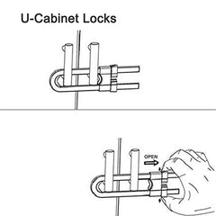SYGA Sliding Child Safety Cabinet Locks, U Shaped Baby Proof Cupboard Kitchen Lock, Childproof Cabinet Latch Kid Safety for Knobs and Handles Home Furniture Door (Pack of 6)