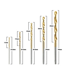 SYGA 50Pcs Twist Drill Bit Set, Titanium Coated High Speed Steel, Mini Drill Bit, Micro Precision 1/1.5/2/2.5/3mm Drill Tool