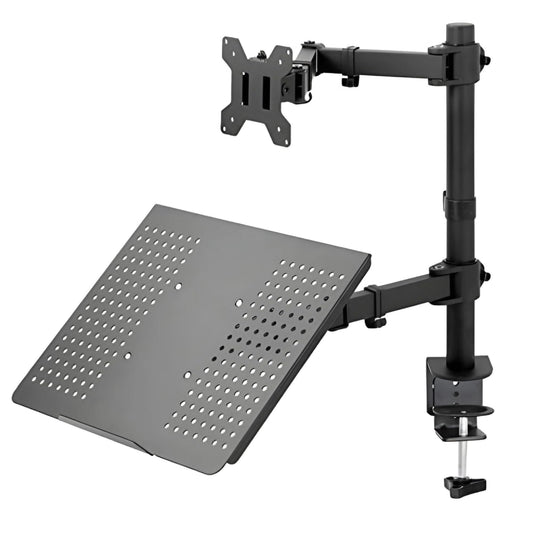 SYGA Monitor Stand Arm Desk Mount Fully Height Adjustable Bracket with C-Clamp & Gronment 180 Tilt Rotation Suitable for 13 to 30 Inch TV and Monitor Screen - Dual Screen Stand