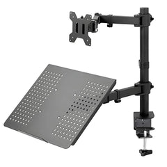 SYGA Monitor Stand Arm Desk Mount Fully Height Adjustable Bracket with C-Clamp & Gronment 180 Tilt Rotation Suitable for 13 to 30 Inch TV and Monitor Screen - Dual Horizontal Stand