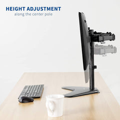 Jin Office Dual Monitor Stand | fits 13-32 inch Monitor - Upto 8 kg Weight Capacity | Height Adjustable Monitor Arm | Dual Monitor Stand for Desk