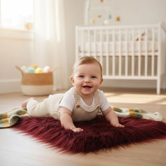 MOMISY Children’s Photography Props Blanket | Soft Cotton Blend Baby Photo Shoot Mat | Newborn Photography Prop (Maroon)