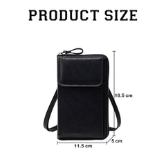 MOMISY Multi-Function Crossbody bags for Women Mobile Cell Phone Holder Card Pocket Bag Stylish PU Leather Sling Bags for Women Girls Purse Wallet Mini Shoulder Bags (Black)
