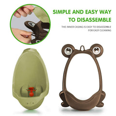 SYGA Cute Frog Potty Training Urinal for Boys with Funny Aiming Target_Brown