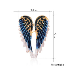 SYGA Brooch Pin Fashion Crystal Rhinestone Jewellery Pin Vintage Clothing Accessories Decoration Angel Wings Brooches For Women- S262