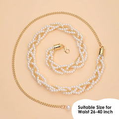 SYGA Pearl Waist Chain Belt Adjustable Decorative Belt Hollowed Tassel Waist Belts Suitable Size for Waist 26-40