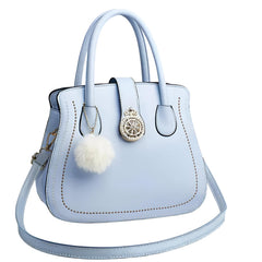 SYGA Women's Oval Handbag Stylish Shoulder Bag with Decorative Pendant & Zipper Closure