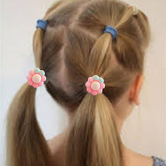 SYGA 10 Pcs Children Flower Fresh Elastic Hair Bands Infant Girl Baby Rubber Bands Gift Kids Thumb Hair Ring Hair Accessories (Eight Petal)