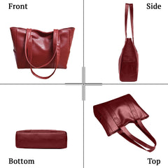 SYGA Women's Crossbody Bag, Single Shoulder Strap, Zipper Closure, Genuine Leather, Burgundy