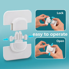 SYGA Child Safety Locks,White- Refrigerators Fridge,Freezer, Doors, Cabinet, Drawers, Baby Proof Locks Latches Catch Toddler Baby Safety -Set of 2
