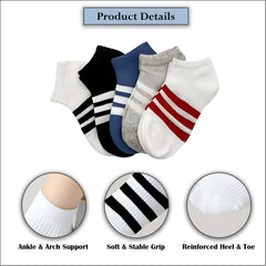 MOMISY 5 Pairs Baby Girl Boys Toddlers Infant Ankle Stretch Tube Socks (Multicolour, 3 Years-5 Years)