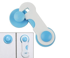 SYGA 12 Pcs Baby Safety Locks | Child Proof Cabinets, Drawers, Appliances, Toilet Seat, Fridge and Oven | Tools Not Required | Uses Dual Adhesive Tape with Adjustable and Latch System (Blue)