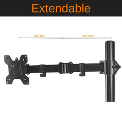 Gadget Wagon 13 to 27 inches Adjustable Monitor Desk Arm 180 Degree Swivel Screen (18)