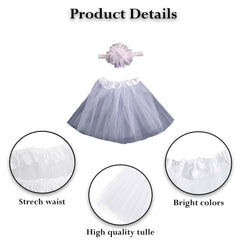 MOMISY Baby Photoshoot clothes, Skirt & Headband for Kids Parties Anniversaries costume (White1)