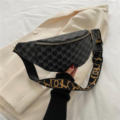 SYGA Pu Small Bag Foreign Style Fashion Shoulder Messenger Bag Light and Simple Ladies Chest Bag(Black)