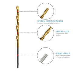 SYGA 50Pcs Twist Drill Bit Set, Titanium Coated High Speed Steel, Mini Drill Bit, Micro Precision 1/1.5/2/2.5/3mm Drill Tool