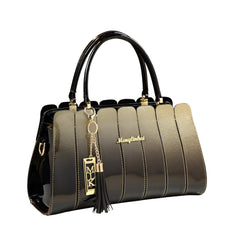 SYGA Elegant Color Contrast Tote Bag – Horizontal Square Medium-Soft Handbag with Design for Everyday Use