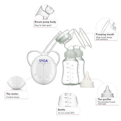 Syga Breast Pump Electric Double Breastpumps Storage Bottle