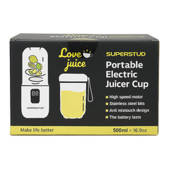SUPERSTUD Blender Mixer Grinder | Mini Blender for Smoothies & Juices | 2-Jar Capacity (500ml*2) | 230W | 6 Blade || Type-C Charging & Battery Indicator | Auto-Stop After 40s (White)