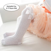 SYGA Baby Girls Mesh Nylon Bow Socks Suitable for Ages 0-3 Years(White)