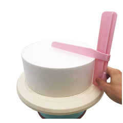 SYGA Pack of 2 Cake Scraper Smoother Cake Leveler Fondant Plastic Tool (Pink)