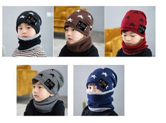 MOMISY Kids Winter Hat and Scarf Set, 2Pcs Warm Knit Beanie Cap and Scarf for 5-10 Years Old Boys and Girls (Brown S)