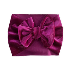 SYGA Baby Headband Velvet Bow Shape Stretchable Hairband Suitable for Newborn Infant Toddler Kids 0-3 Year (Black)