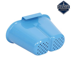 STANSY Plastic Dish Drainer with Cutlery Holder & Drain Tray, Blue, 45 x 32 x 18 cm
