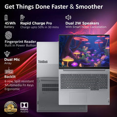 Lenovo ThinkBook 16, AMD Ryzen 7 7735HS, 16GB RAM, 512GB SSD, WUXGA IPS 16", Windows 11 Home, 1.7kg, 21MWA0AUIN, Backlit Keyboard, Fingerprint, 300 Nits, 1Y Warranty, Aluminium Top Laptop