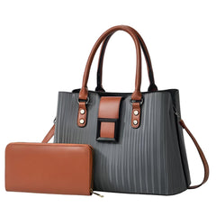 SYGA Pack of 2 Women's Handbag and Clutch Set, Shoulder Bag with Matching Wallet | Macaron-Inspired Stylish Daily Tote