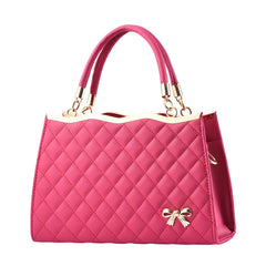 SYGA Women's Handbag with Bow Detail Elegant Shoulder Bag with Zipper Closure & Multiple Pockets