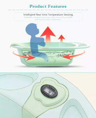 SYGA Baby Bathtub Newborn Flexibath Bathtub with Temperature Sensor and Stand for Baby(Blue)