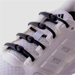 MOMISY Elastic Shoelaces Stretchy Silicone Elastic Special No Tie Shoe Laces for Children and Adults Lazy Tieless Suitable for All Shoes-Black, 14Pcs