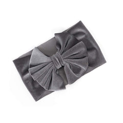 SYGA Baby Headband Velvet Bow Shape Stretchable Hairband Suitable for Newborn Infant Toddler Kids 0-3 Year (Black)