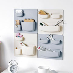 SYGA Self-Adhesive Accessories Holder, Storage Stand, Home Organizer Wall-Mounted Top 2 Holder (White)