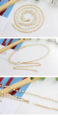 SYGA Pearl Waist Chain Belt Adjustable Decorative Belt Hollowed Tassel Waist Belts Suitable Size for Waist 26-40
