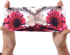 MOMISY 3Pcs Headbands for Women Yoga Running Sports Workout Hiking Hairband Elastic Non Slip Sweat for Girls- Black Peach Red Flower