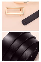 SYGA Women's Belt PU Leather Genuine Cowhide, Simple And Fashionable Decorative Suit Trouser Belt(Coffee)