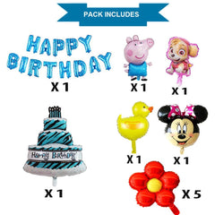 SYGA Cute Birthday Party Balloons Set - Happy Birthday Letters Balloons and Birthday Celebration Balloons Supplies Birthday Party Decoration Kits for Birthday (Blue)