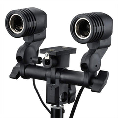 SYGA Double E27 AC Swivel Socket Umbrella Bracket Flash Lamp Bulb Holder